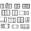 Modern casement window door and window combination 3d model