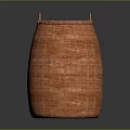 Pet Designed Orange Woven Basket with Handles on Dark Gradient Background