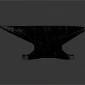 Black Metal Anvil With Sturdy Base And Red Feet Classic Design