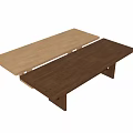 Minimalist Wooden Dining Tables Featuring Light And Dark Tone Natural Wood Design