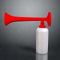 Red Horn Shaped Computer Speaker With White Body For Desktop Audio Use 3d model