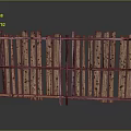 Rustic Wooden Room Divider Screen With Natural Wood Slats And Textured Design