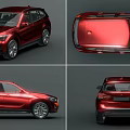 Red BMW SUV Exterior Displayed From Front Side Top Rear Angles 3d model