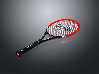 Red And Black Tennis Racket With Logo Design For Daily Sports Use 3d model