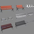 Various Public Chairs Featuring Different Colors And Metal Frame Designs 3d model