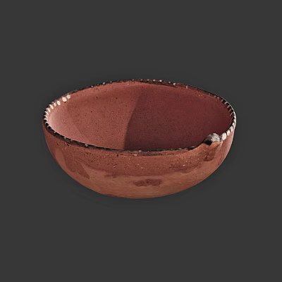 Handcrafted Terracotta Ceramic Tableware Set With Decorative Rim For Dining Use 3d model