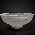 Artistic Dinnerware Set with Decorative Plate Ornate Border Blue White Traditional Patterns Central Motif