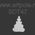 White Ornamental Component With Intricate Floral And Curved Leaf Patterns
