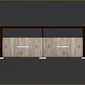 Modern TV Stand With Dark Wood Top And Light Wood Drawers With Handles