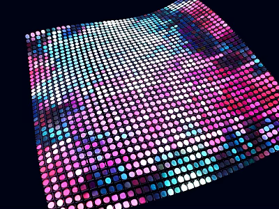 Vibrant Stage Featuring Colorful Dots Lighting Effect On Black Background 3d model