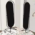 Elegant Modern Floor Mirror with Metal Stand and White Furniture Blinds
