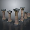 Classical Decorative Columns With Various Sizes Pedestal Base And Ornate Capital Top Design