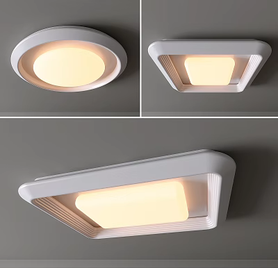 Modern Flush Mount Ceiling Lights In Round And Square Designs 3d model