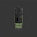 Green Classic Off Road Vehicle With Roof Rack And Round Headlights