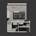 Modern Kitchen Workbench With Storage Shelves Drawers And Spacious Countertop