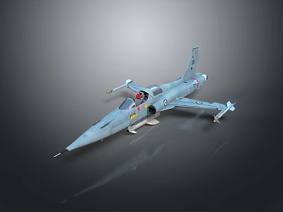 Detailed Military Fighter Jet Model With Open Cockpit And Weapon Attachments 3d model