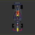Red Bull Honda Formula 1 Racing Car With Blue Red Livery And Aerodynamic Design