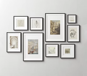 Decorative Photo Frame Combination 3d model
