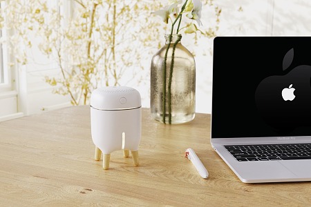 Apple laptop desk humidifier e-commerce pen 3d model