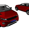 Red Range Rover Cars Front And Side Exterior View Design 3d model
