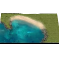 Scenic Coastal Landscape With Green Grass Sandy Beach And Clear Blue Water