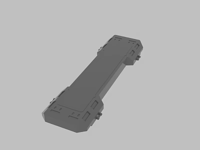 Gray Rectangular Industrial Enclosure With Structural Edges And Mounting Details 3d model