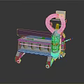 Industrial Equipment With Transparent Protective Shield Mobile Wheels Control Panel And Flexible Hose