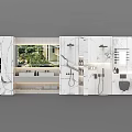 Modern Bathroom Vanity Sink With Marble Countertop Mirror And Green Plants