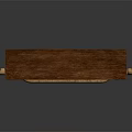 Rustic Wooden Shelf with Multiple Layers Holding Glass Bottles and Rope Details