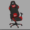 Black And Red Gaming Chair With Ergonomic Design And Swivel Base