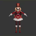 Cartoon Character In Red Uniform With Golden Accents White Skirt Baton And Red Boots