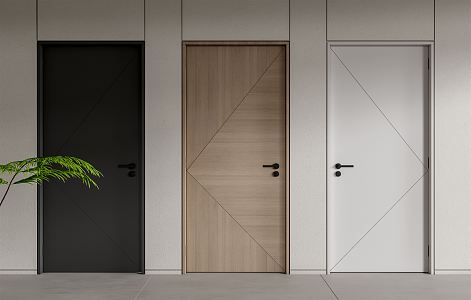 Modern swing door minimalist door 3d model