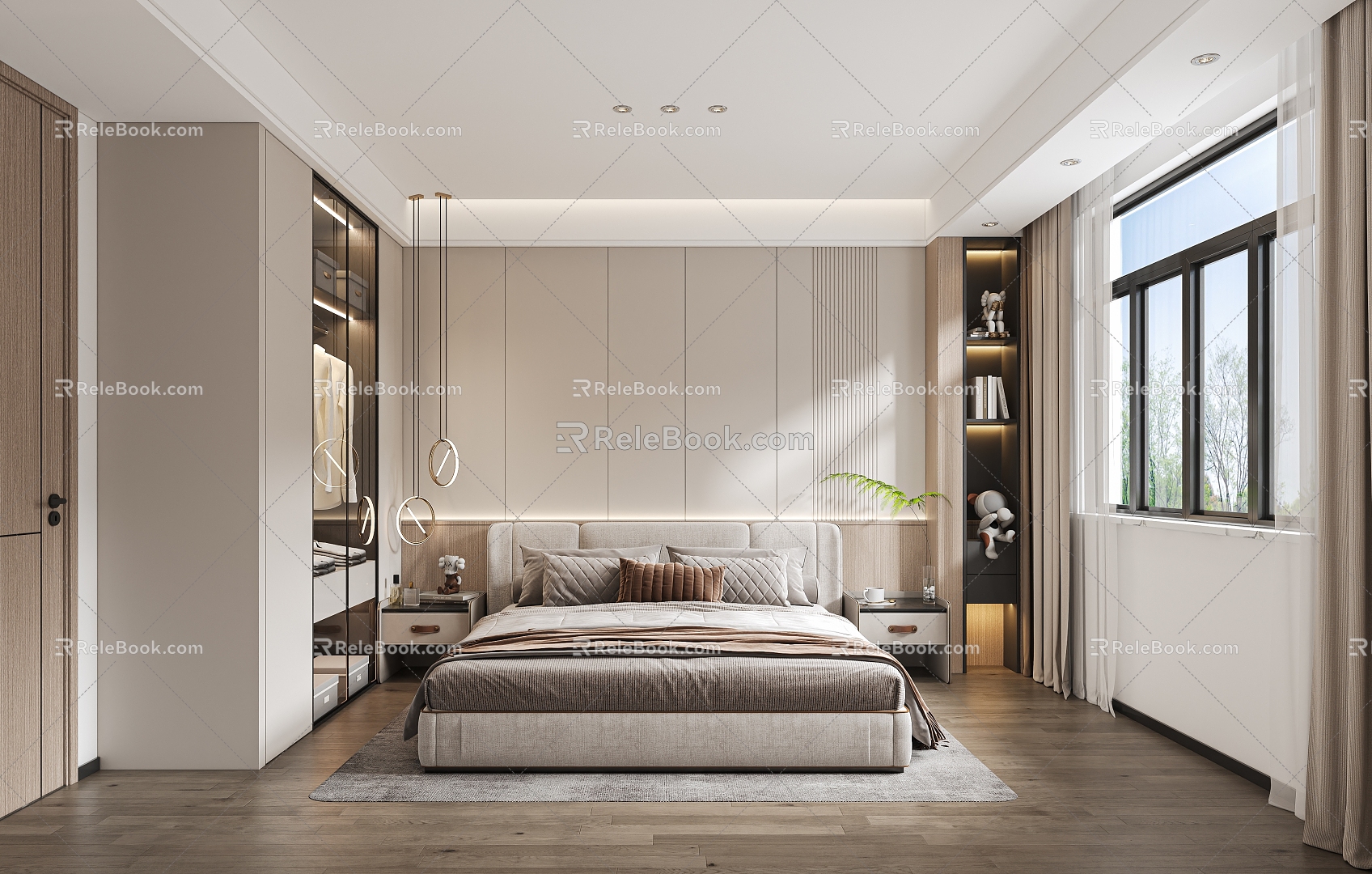 Modern Bedroom Home Decoration 3d model