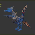 Game and Movie Character Golden Red Dragon With Detailed Scales And Wings