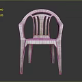 White Plastic Chair With Armrests And Slat Back Design For Modern Spaces