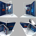 Foldable Corporate Brochure Design With Multi Angle View And Information Charts 3d model