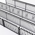 Black Metal Fence With Ornate Patterns And Decorative Railings Design
