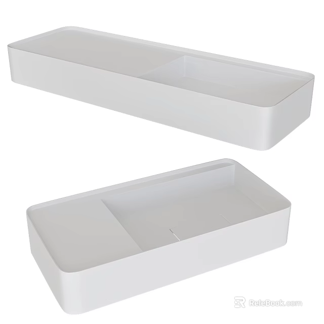 Modern White Sleek Countertop Washbasin With Smooth Surface And Minimalist Design 3d model 