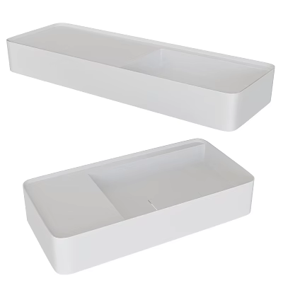 Modern White Sleek Countertop Washbasin With Smooth Surface And Minimalist Design 3d model
