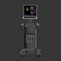 Modern Medical Ultrasound Machine With Digital Display Screen And Wheeled Cart Control Panel