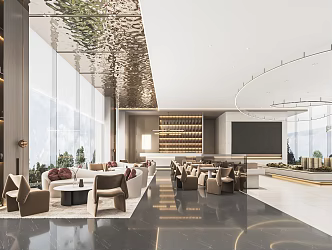 Modern Sales Office Sales Office Negotiation Area Negotiation Table and Chair Sofa Sand Table Chandelier Reception Area Hall Lobby 3d model