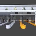 Comprehensive Bonded Zone Entry Gate With Multiple Lanes And Steel Barriers Structure