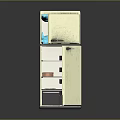 Modern Double Door Refrigerator With Open Door Showing Organized Interior Storage Shelves