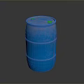 Blue Metal Striped Storage Barrel Ideal For Daily Life Supplies Use
