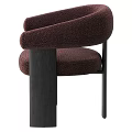 Modern Upholstered Accent Chair With Curved Armrest And Black Wooden Legs
