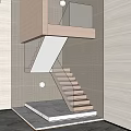 Modern Spiral Staircase Design With Wooden Walls Marble Floor And Glass Railing