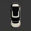 White SUV With Black Roof Modern Exterior Design Red Accents And Reflective Surface