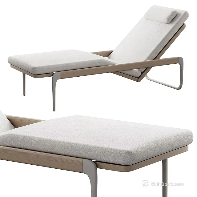 Modern Lounge Chair With Wooden Frame Metal Legs And Comfortable Fabric Cushion 3d model 