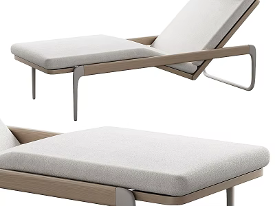 Modern Lounge Chair With Wooden Frame Metal Legs And Comfortable Fabric Cushion 3d model