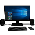 Modern Desktop Computer Setup With Monitor Keyboard Mouse And Speakers